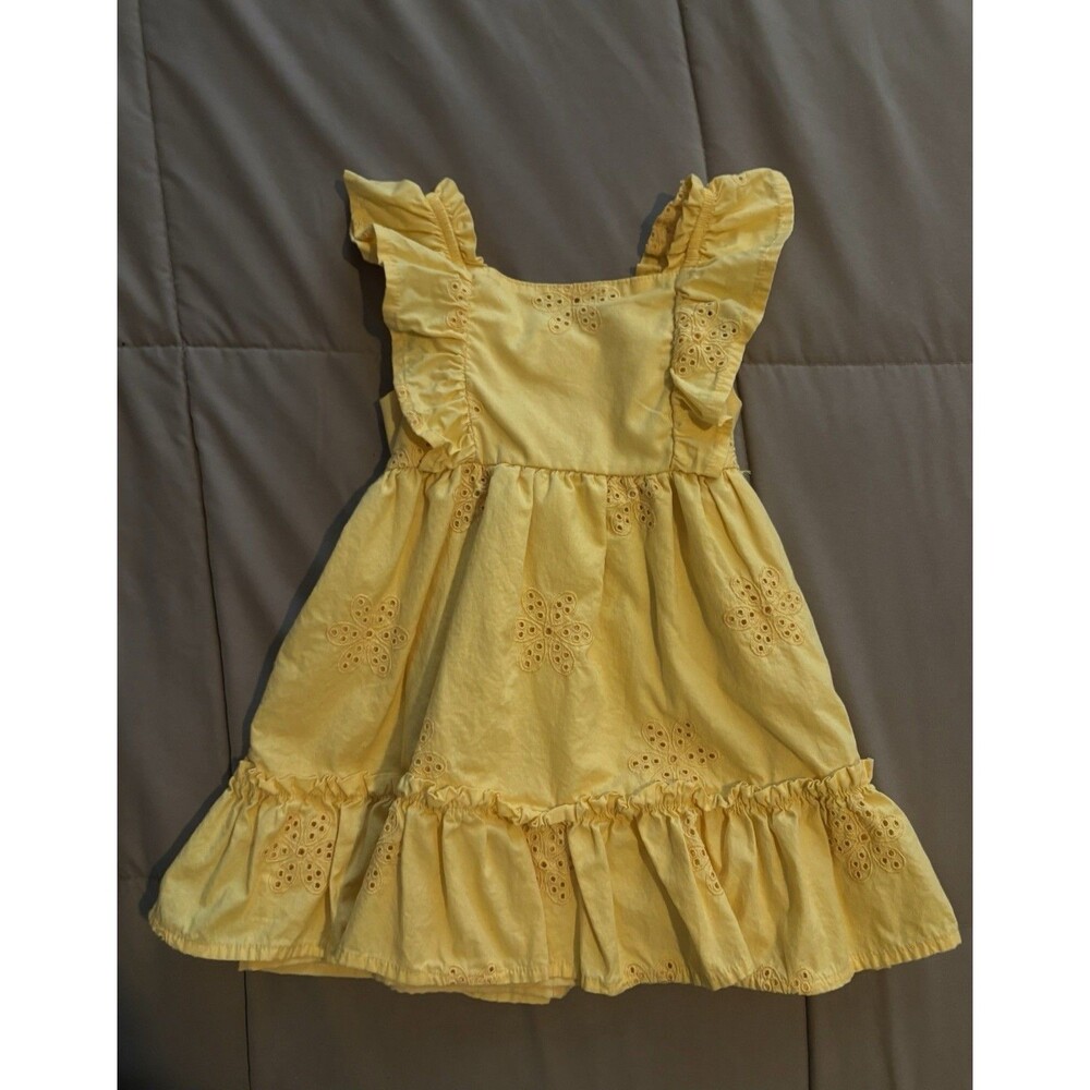 Toddler Girls Yellow Floral Sun Dress, Wonder Nation 2T, Easter, Spring, Church
